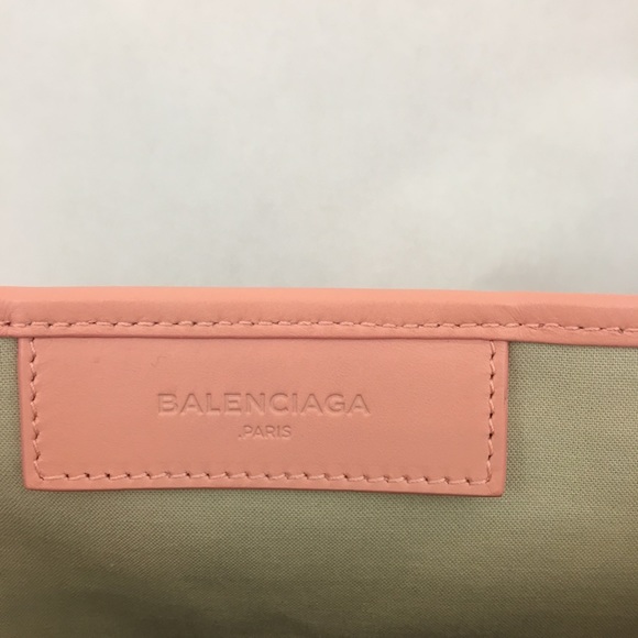 BALENCIAGA Tote Bag Cabas Pink Canvas Leather NWT - Picture 3 of 8